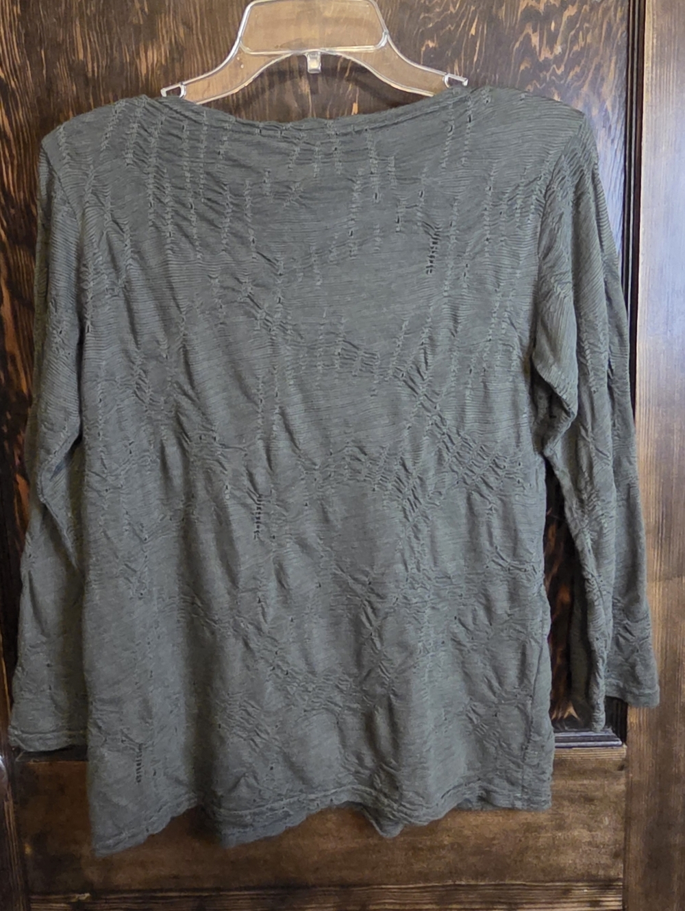 NWT Cut Loose Moss Green Textured Long-Sleeve Top Sz XS - Picture 5 of 11